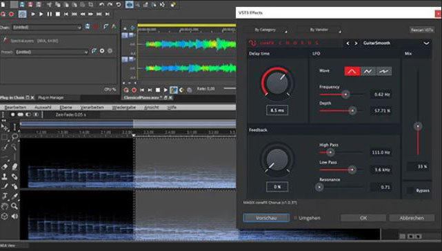 An interface showing Apply VST 3 Effects